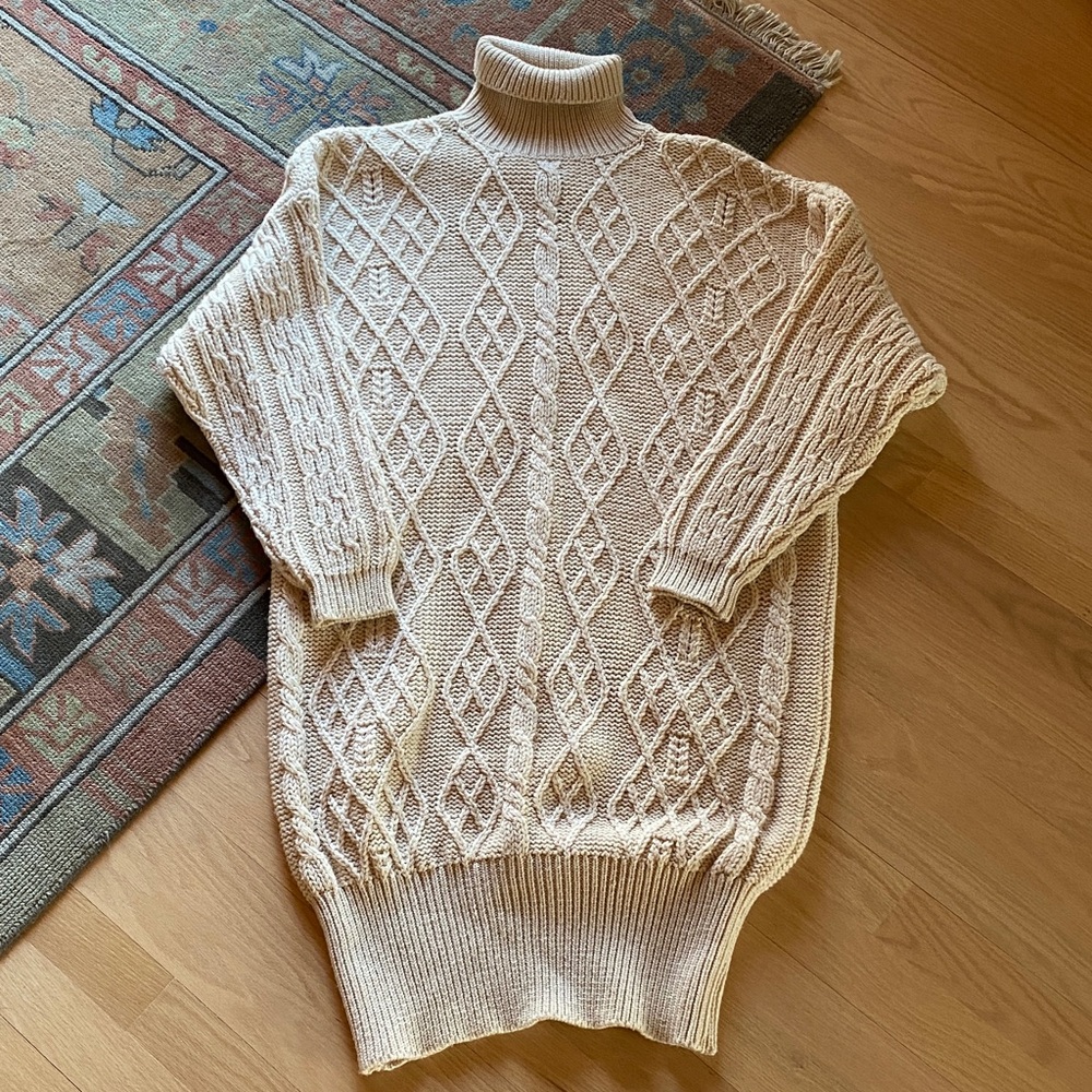 Benetton Cable Knit Sweater Dress - Vintage